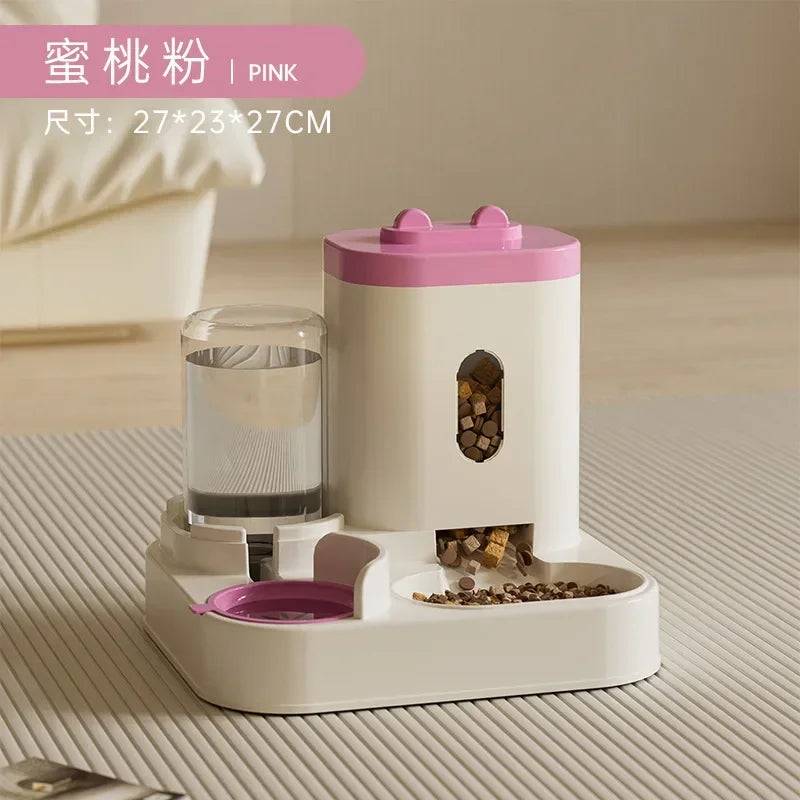 Automatic Dog & Cat Feeder with Water Dispenser – Large Capacity Food Storage Bowl
