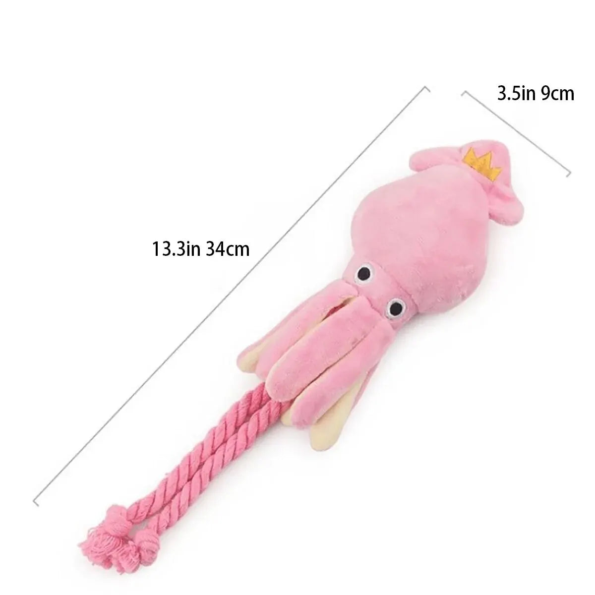 Octopus Plush Rope Dog Toy – Bite Resistant Interactive Squeaky Chew Toy for Small Medium Large Dogs