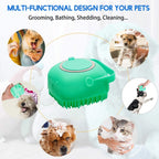 Pet Shampoo Brush 80ml | Silicone Dog & Cat Bath Massage Scrubber 2-in-1 Grooming Tool