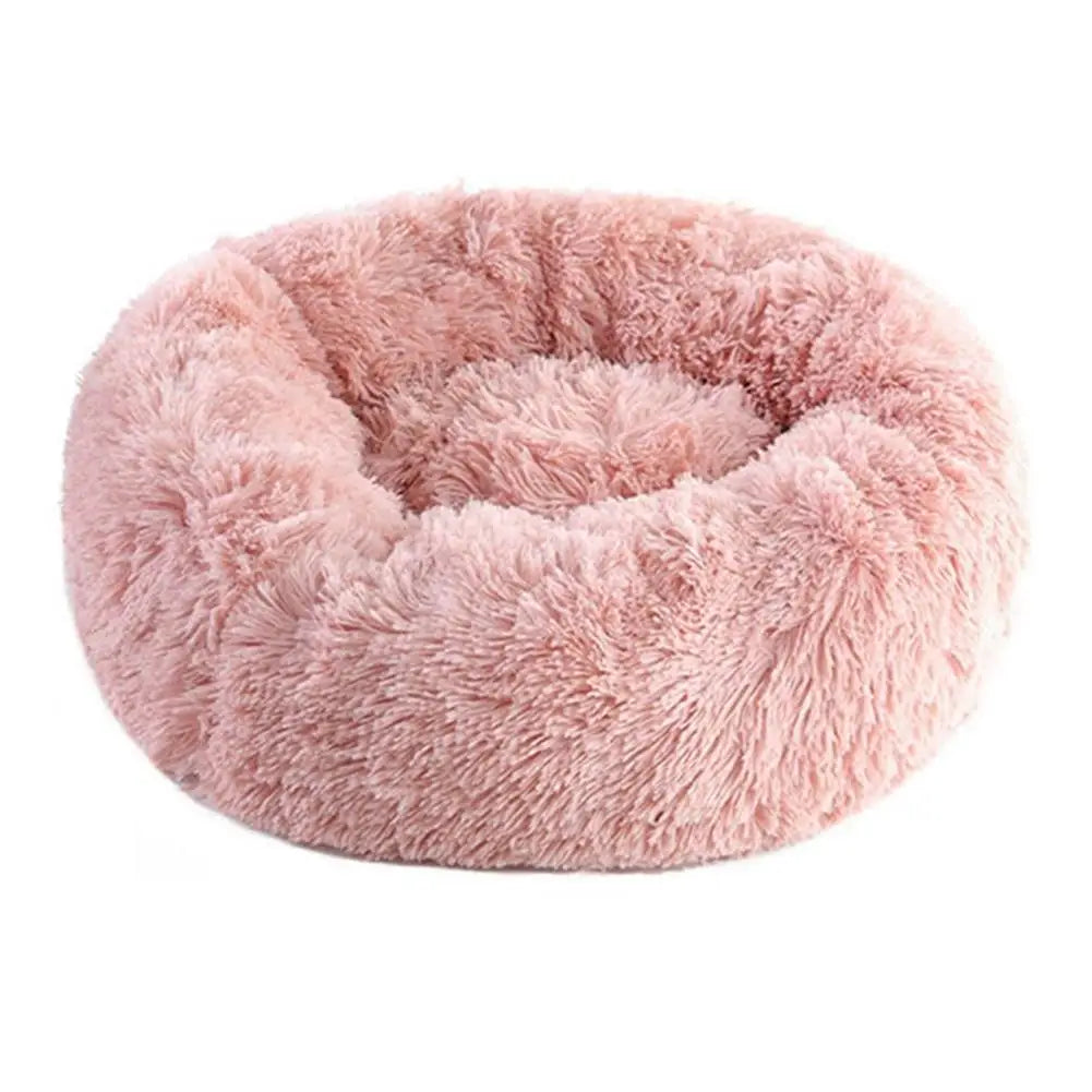 Warm Faux Fur Calming Donut Pet Bed for Cats & Small Dogs – Washable Plush Sleeping Cushion