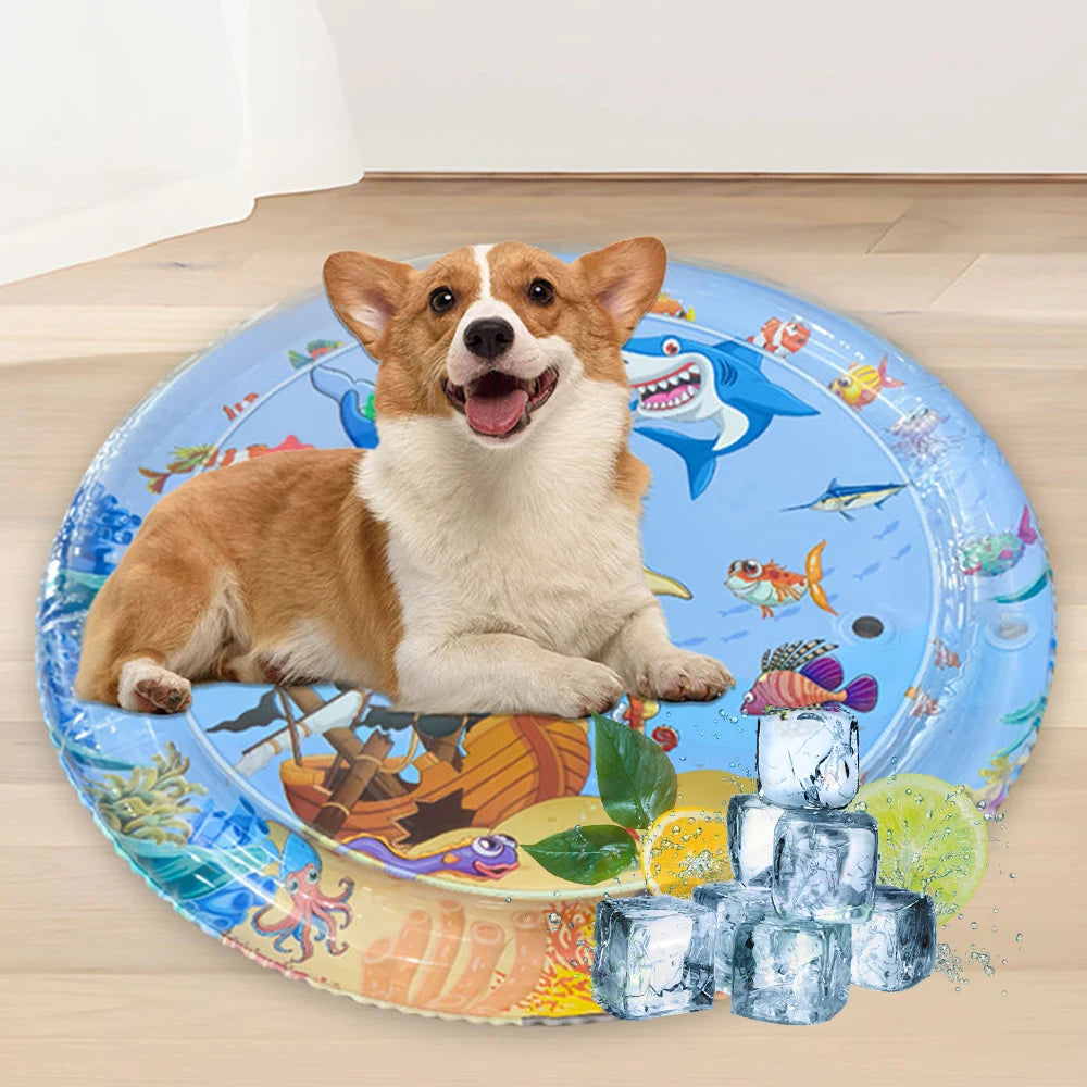 Summer Cooling Pet Water Bed Cushion Water Sensory Inflatable Play Mat Pet Cleaning Cooling Mat Pet Supplies Top Quality Cool