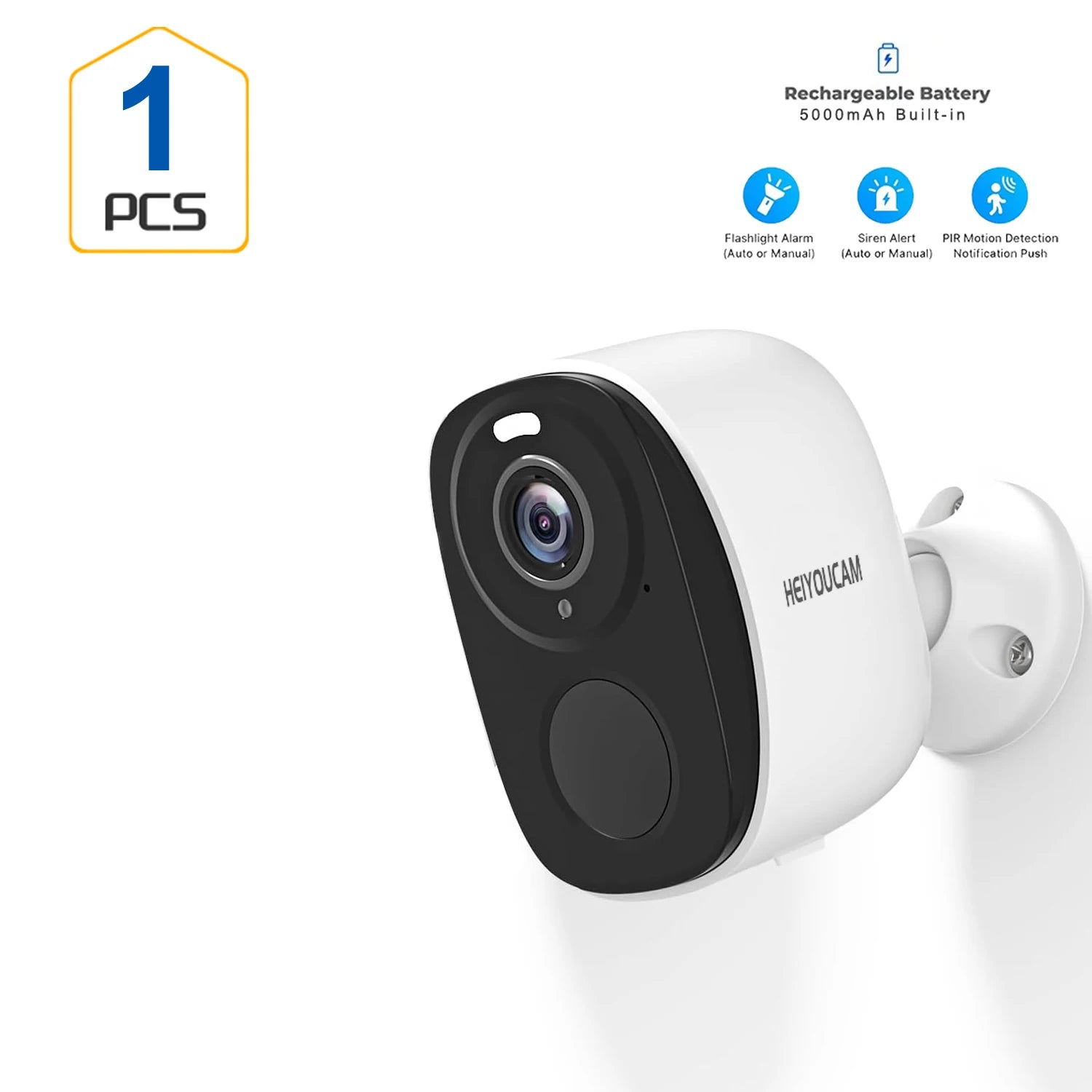 HEIYOUCAM 2K Wireless Outdoor Security Camera – Battery Powered WiFi Camera with Spotlight, Siren & 2-Way Audio