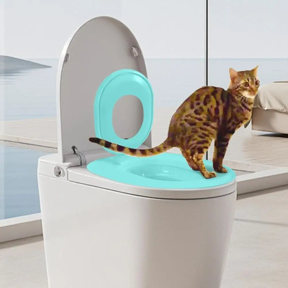 Reusable Cat Toilet Training Kit – Plastic Cat Toilet Trainer Seat for Litter-Free Potty Training Cats and Kittens