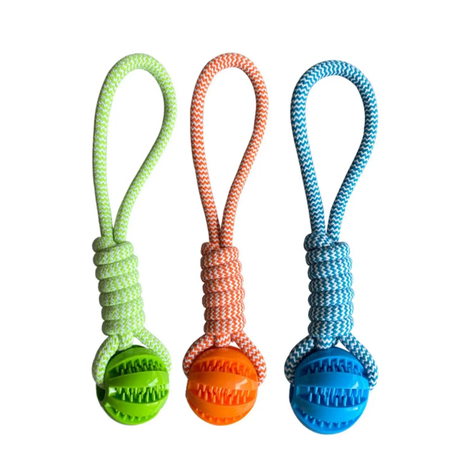 Interactive Cotton Rope Treat Ball Dog Toy – Bite Resistant Teeth Cleaning Training and Puzzle Feeding Toy
