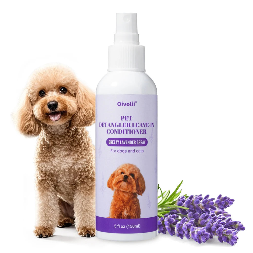 Pet Softness Solution Spray with Lavender Essence – Coat Conditioning & Shine Spray for Dogs and Cats