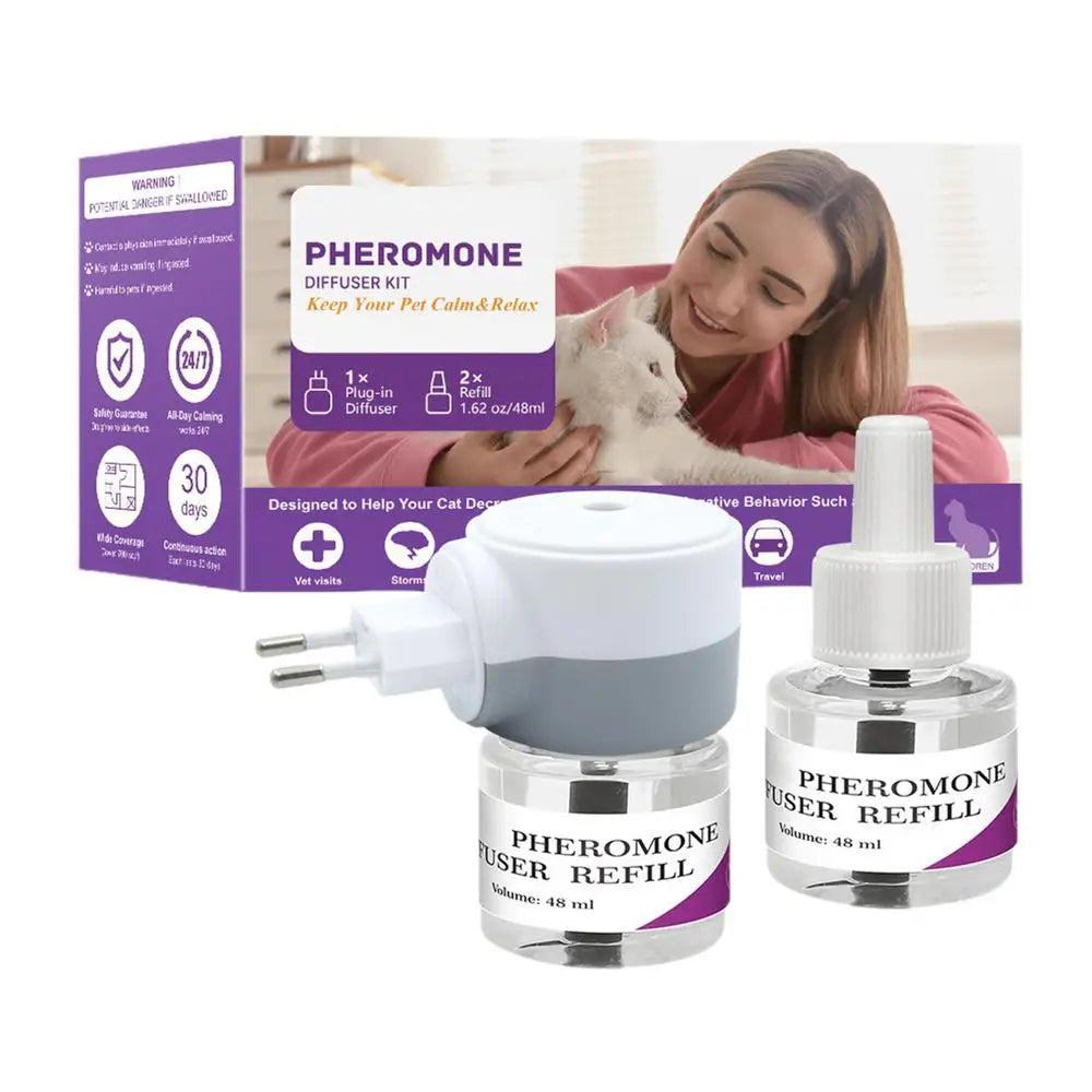 Long-Lasting Cat Pheromone Diffuser for Stress Relief | Calming Plug-In Comfort Aid for Kittens and Cats