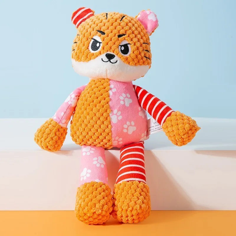 Pet Plush Puzzle Toy – Cute Animal Squeaky Chew & Teeth Cleaning Toy for Dogs & Cats