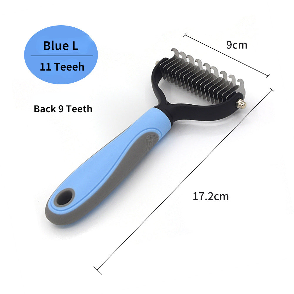 Professional Pet Deshedding Brush | Stainless Steel Dog & Cat Hair Remover Comb