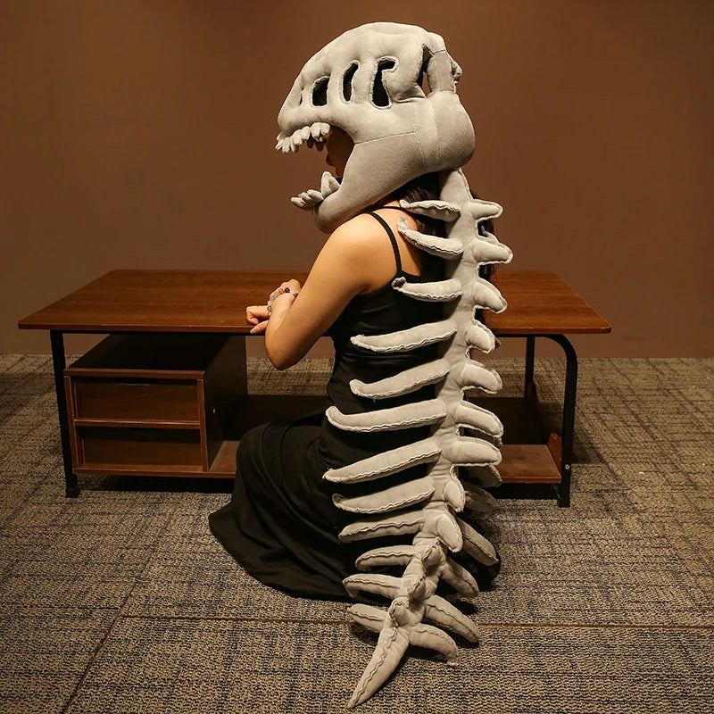 Realistic Dinosaur Skeleton Costume Set – Plush Headgear & Dress-Up Accessory