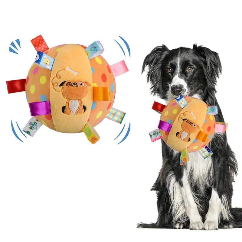 Interactive Ball Dog Toy with Handle – Bite-Resistant Tug & Fetch Training Toy