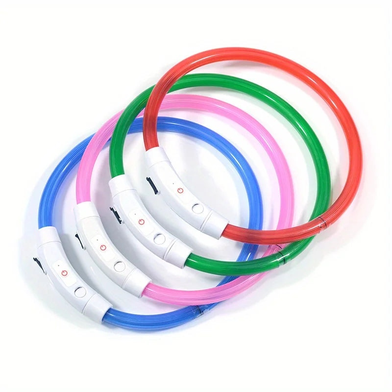 USB Rechargeable LED Dog Collar – Luminous Reflective Anti-Lost Pet Collar for Dogs