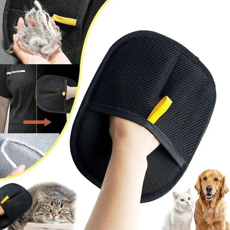 Reusable Pet Hair Removal Gloves – Double-Sided Grooming Mitt for Cats & Dogs