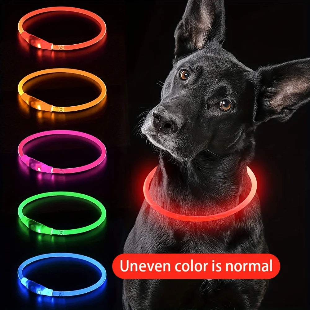 USB Rechargeable LED Dog Collar – Luminous Reflective Anti-Lost Pet Collar for Dogs