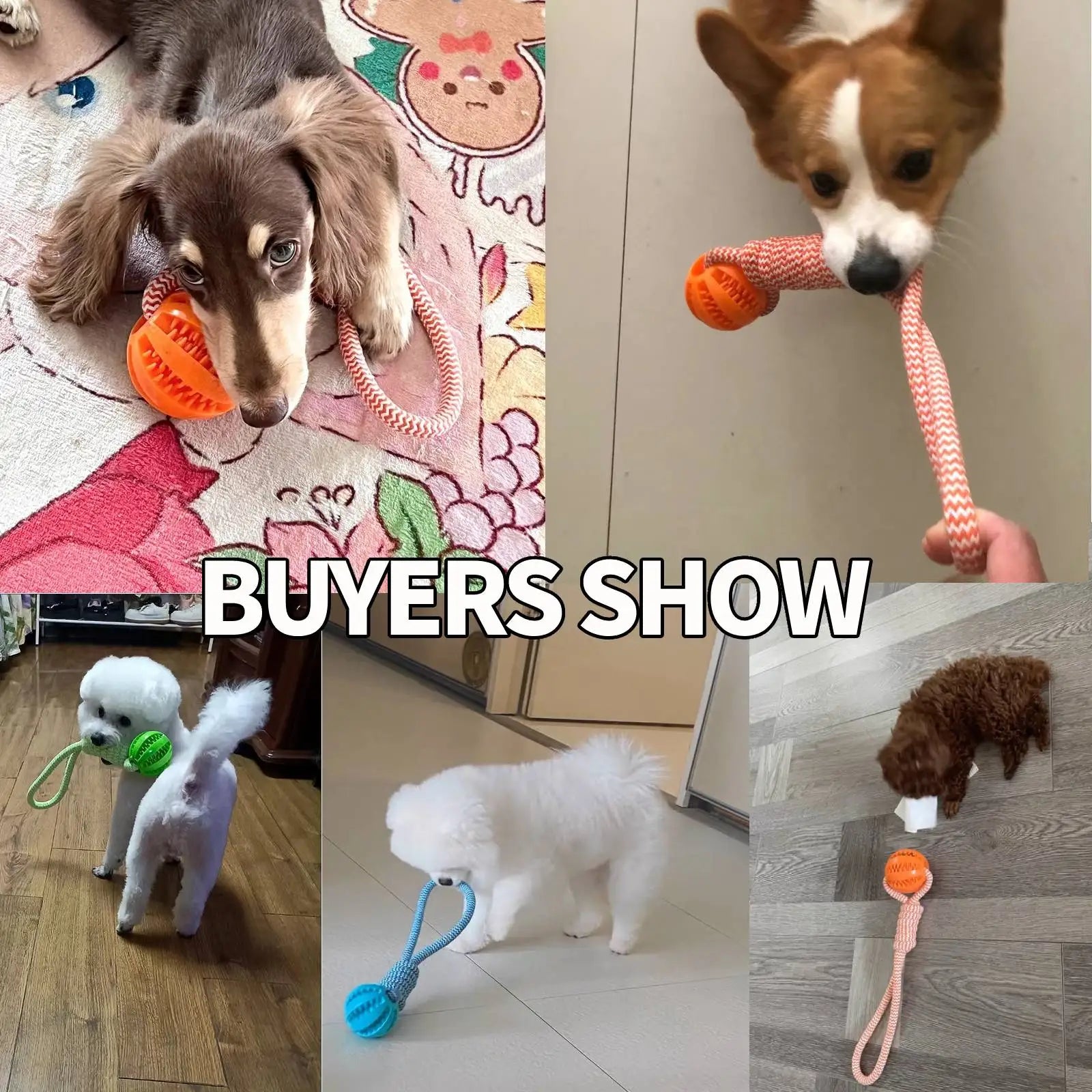 Interactive Cotton Rope Treat Ball Dog Toy – Bite Resistant Teeth Cleaning Training and Puzzle Feeding Toy