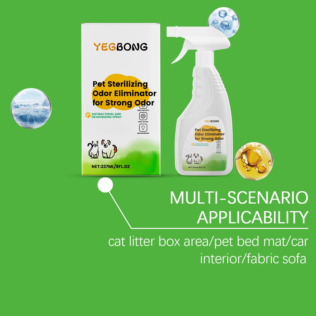 Pet Odor Eliminator Spray for Dogs and Cats – Unscented Urine Odor Neutralizer for Carpet, Furniture & Home (237ml)