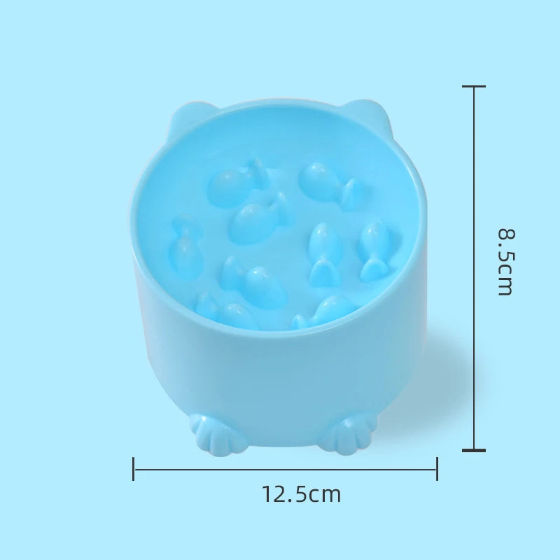 Cat Slow Feeder Bowl – Anti-Choking Neck Protection Feeding Dish for Cats & Small Dogs