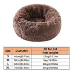 Soft Faux Fur Calming Donut Pet Bed for Cats & Dogs – Warm Washable Round Sleeping Cushion