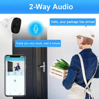 Security Cameras Wireless Outdoor, 2K 3MP Battery Powered WiFi Security Camera with Spotlight Siren, 2-Way Audio, Waterproof
