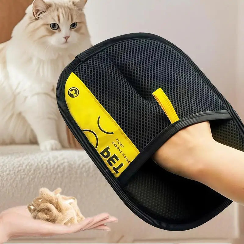 Electrostatic Pet Hair Remover Gloves – Reusable 2-in-1 Grooming & Lint Cleaning Mitt for Cats & Dogs