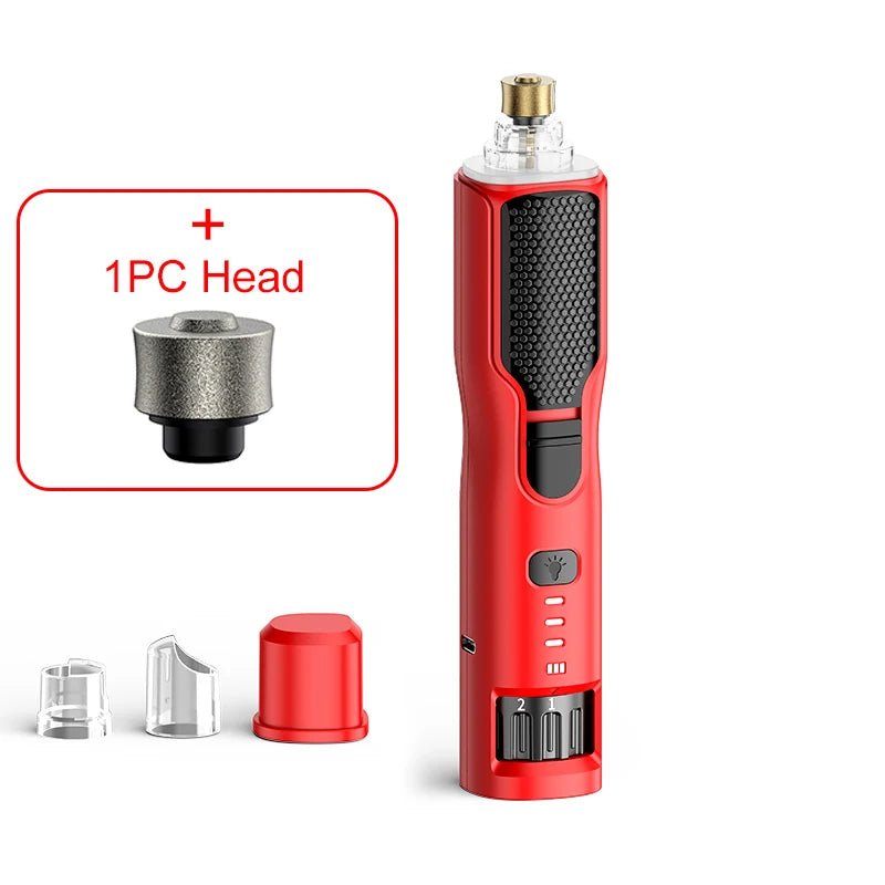 ROJECO Electric Pet Nail Grinder – Rechargeable Dog & Cat Nail Trimmer with LED Light, 7-Speed Adjustable Quiet Paw Grooming Tool