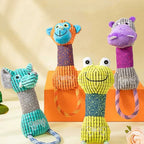 Animal Shape Corduroy Squeaky Dog Toy – Bite Resistant Plush Chew Toy for Small and Large Dogs