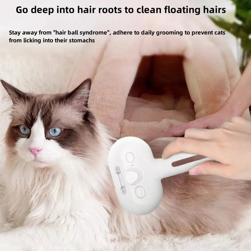 Pet Spray Grooming Comb – Self Cleaning Hair Remover Brush with Mist Humidifier for Dogs & Cats