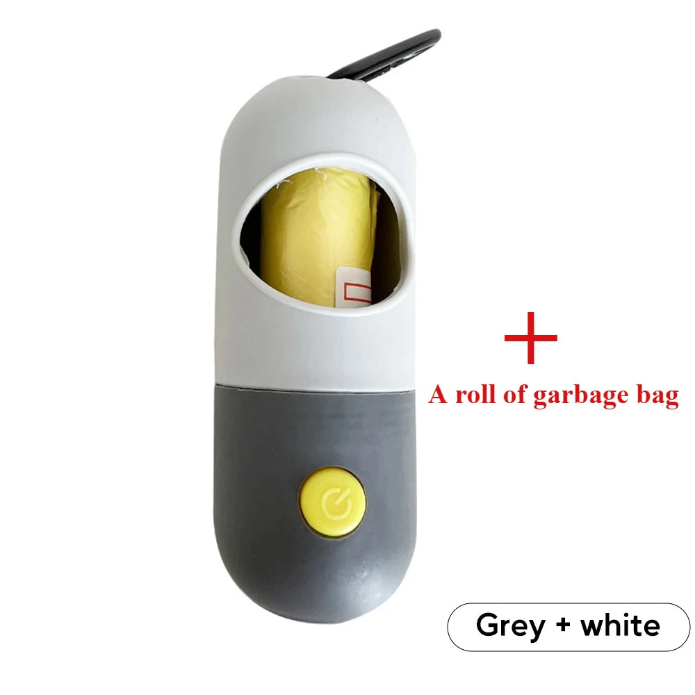LED Dog Poop Bag Dispenser with Light – Portable Pet Waste Bag Holder