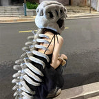 Realistic Dinosaur Skeleton Costume Set – Plush Headgear & Dress-Up Accessory