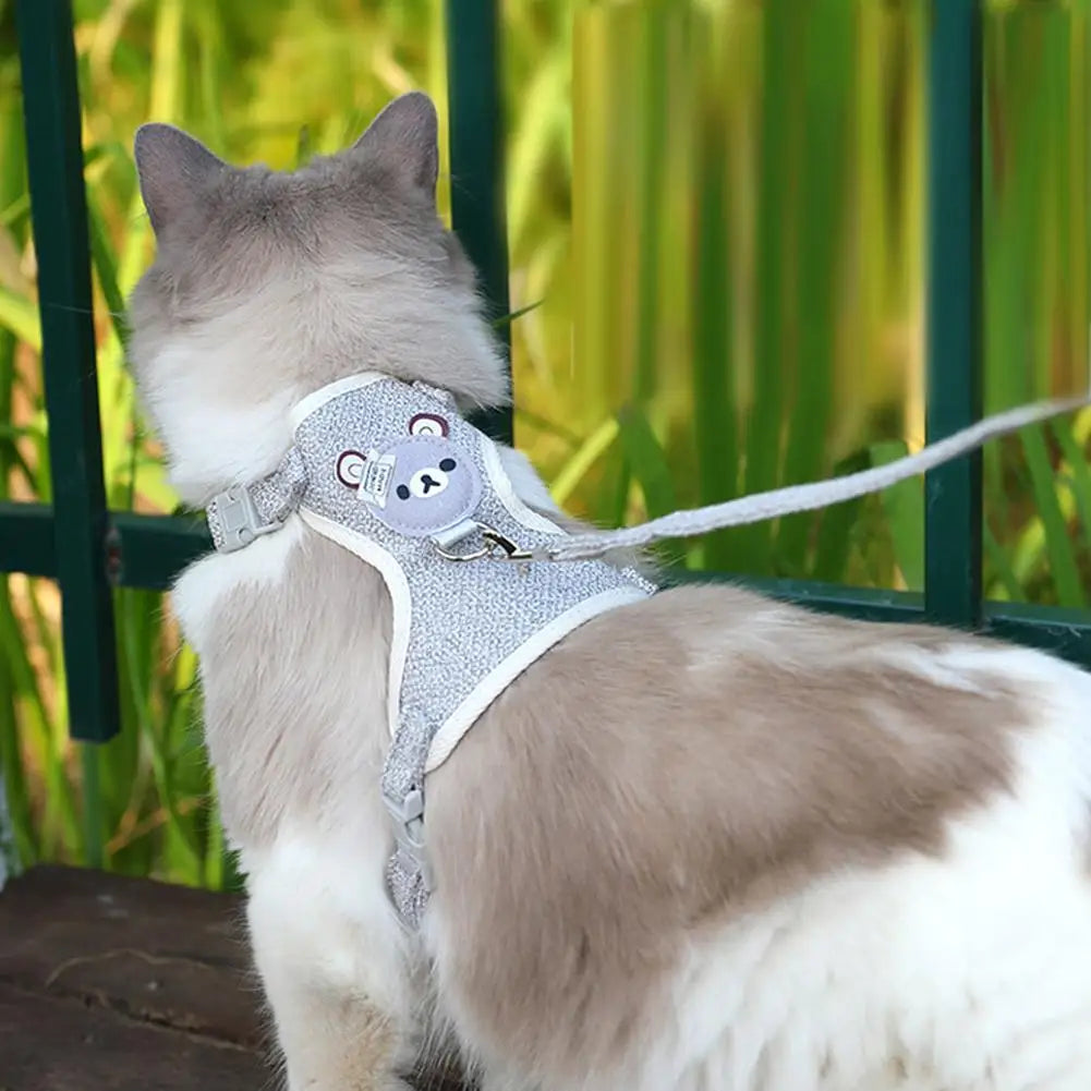 Lovely Small Pet Vest Chest Strap Harness Leash Set – Adjustable Walking Traction Rope for Dogs, Cats and Bunnies