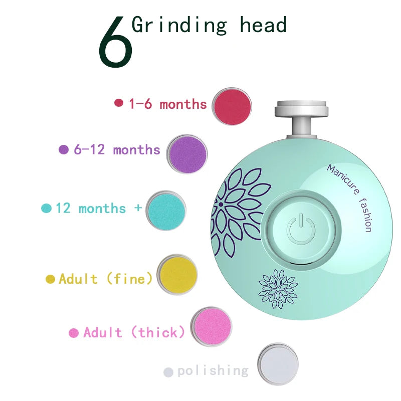 Electric Baby Nail Trimmer – Safe Infant Nail Polisher for Newborns (0–12 Months) Baby Nail Care Kit