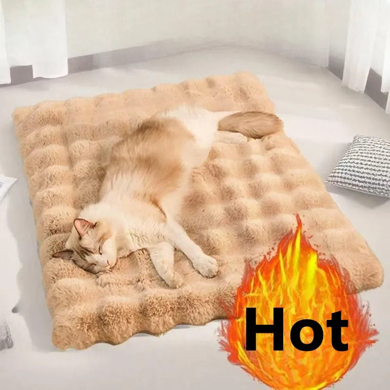 Ultra Soft Faux Fur Pet Blanket Mat for Dogs and Cats | Warm Winter Sleeping Bed Sofa Cushion