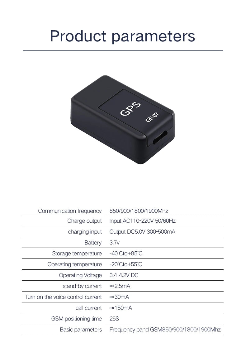 GF07 Mini GPS Tracker Car Bike Pet Child Elderly | Anti-Theft Magnetic GPS Locator with App Tracking