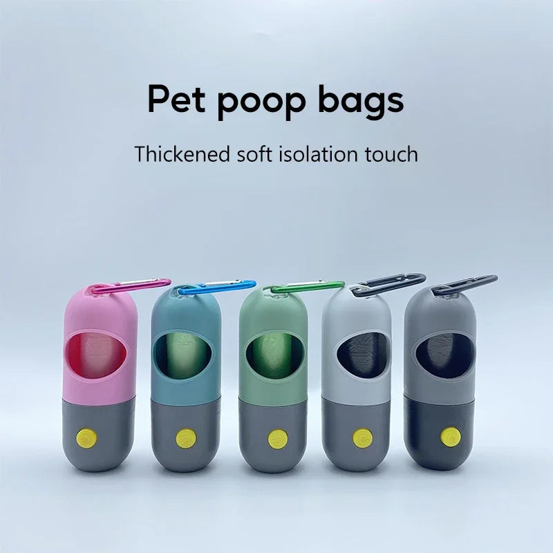 LED Dog Poop Bag Dispenser with Light – Portable Pet Waste Bag Holder