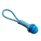 Interactive Cotton Rope Treat Ball Dog Toy – Bite Resistant Teeth Cleaning Training and Puzzle Feeding Toy