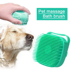 Pet Shampoo Brush 80ml | Silicone Dog & Cat Bath Massage Scrubber 2-in-1 Grooming Tool