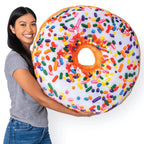 3D Sprinkle Donut Throw Pillow - Made with Super Soft & Ultra Premium Fabric - Cute, Comfortable, Plush Stuffed Doughnut Cake