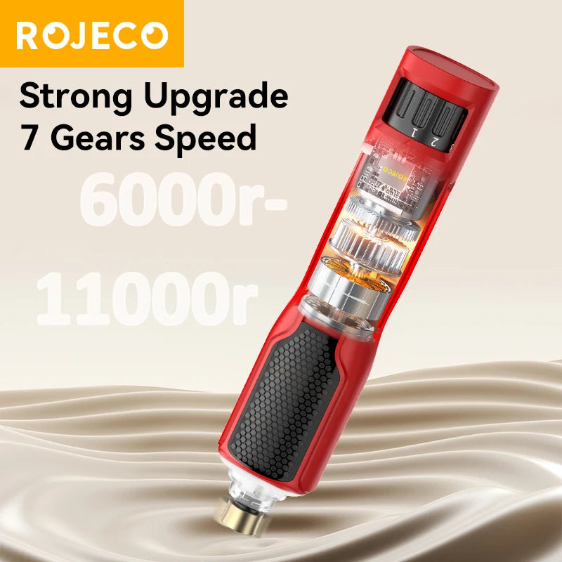 ROJECO Electric Pet Nail Grinder – Rechargeable Dog & Cat Nail Trimmer with LED Light, 7-Speed Adjustable Quiet Paw Grooming Tool