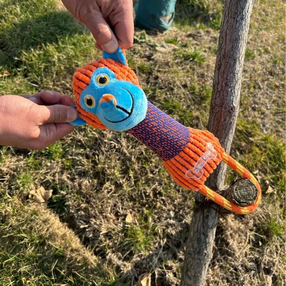 Animal Shape Corduroy Squeaky Dog Toy – Bite Resistant Plush Chew Toy for Small and Large Dogs