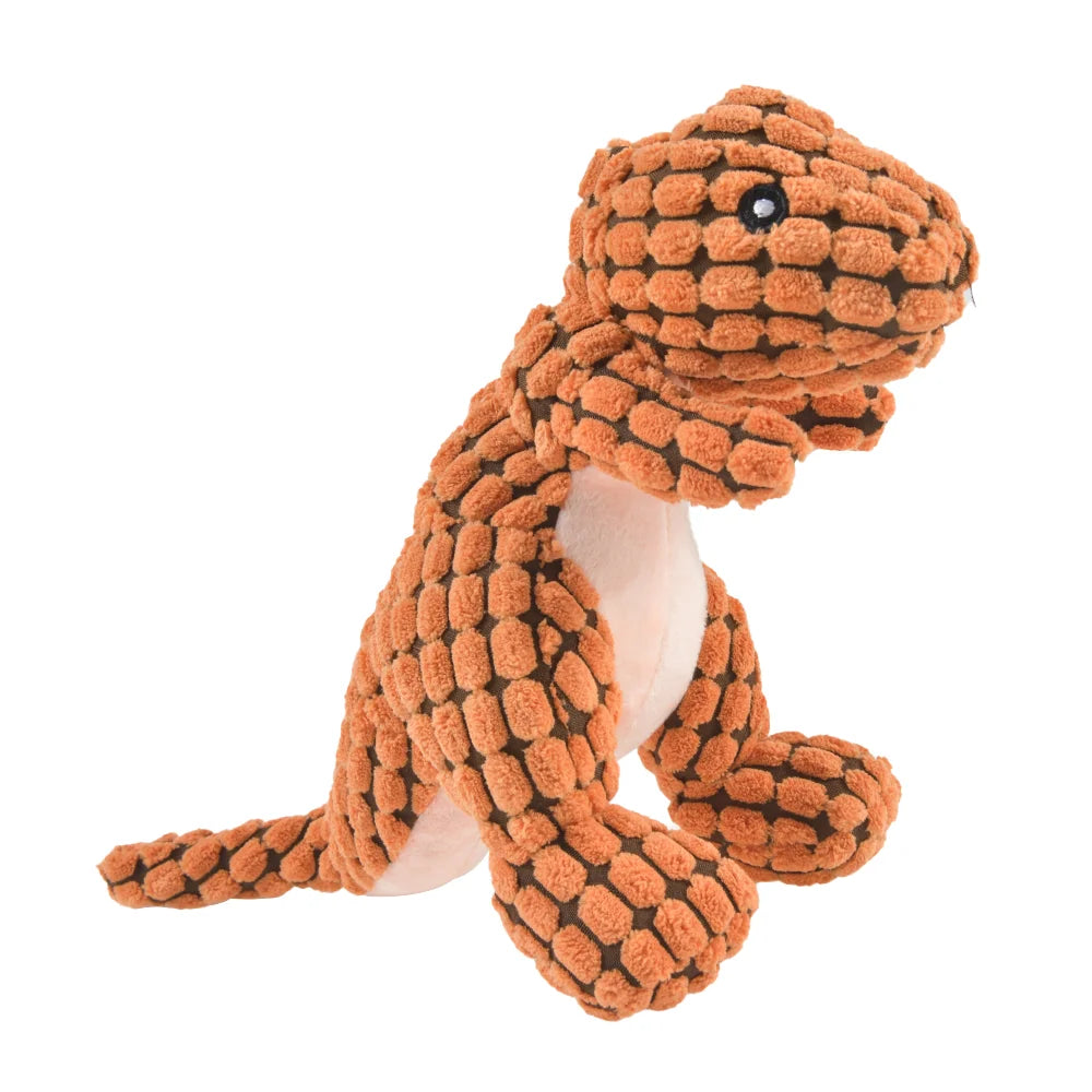 Plush Dinosaur Dog Toy with Squeaker – Interactive Chew Toy for Small Dogs & Cats