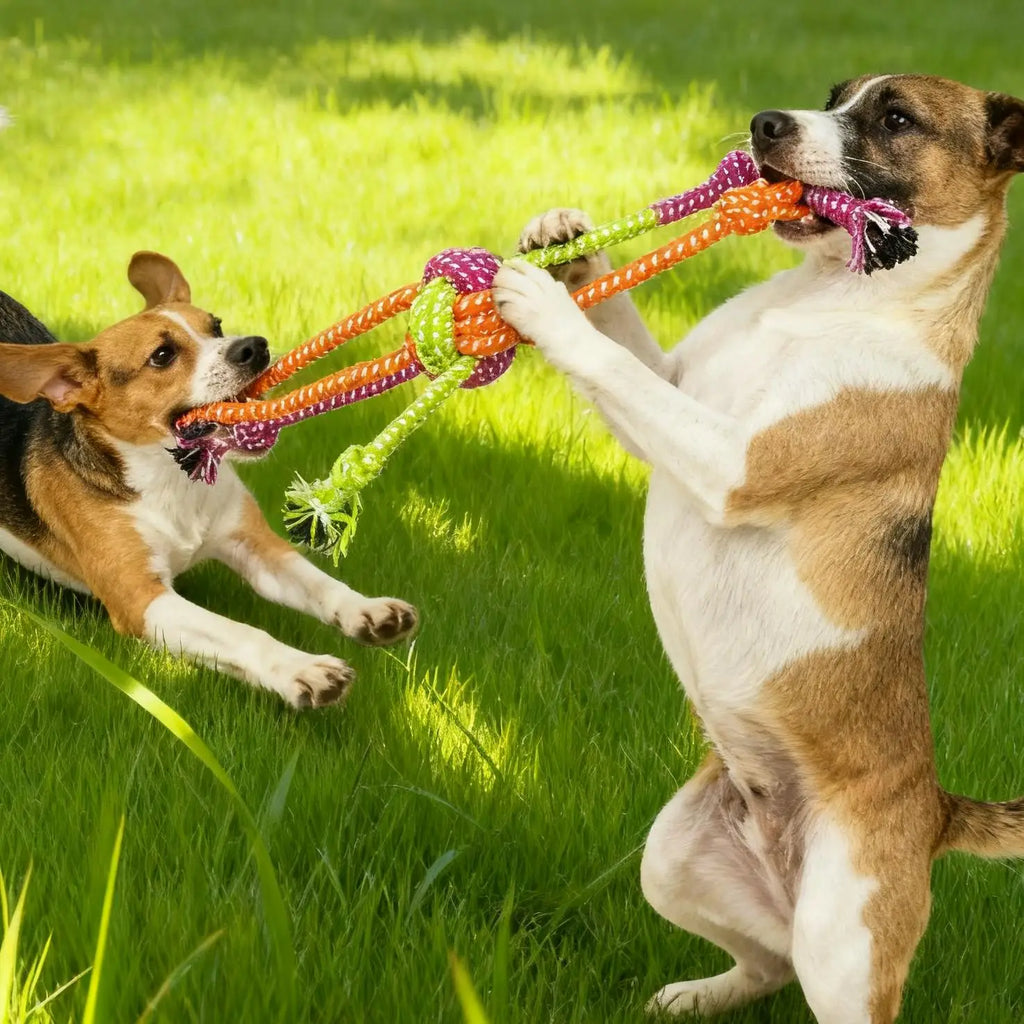 Durable Dog Rope Knot Toy – Bite Resistant Chew Rope for Tug, Teeth Cleaning & Interactive Play