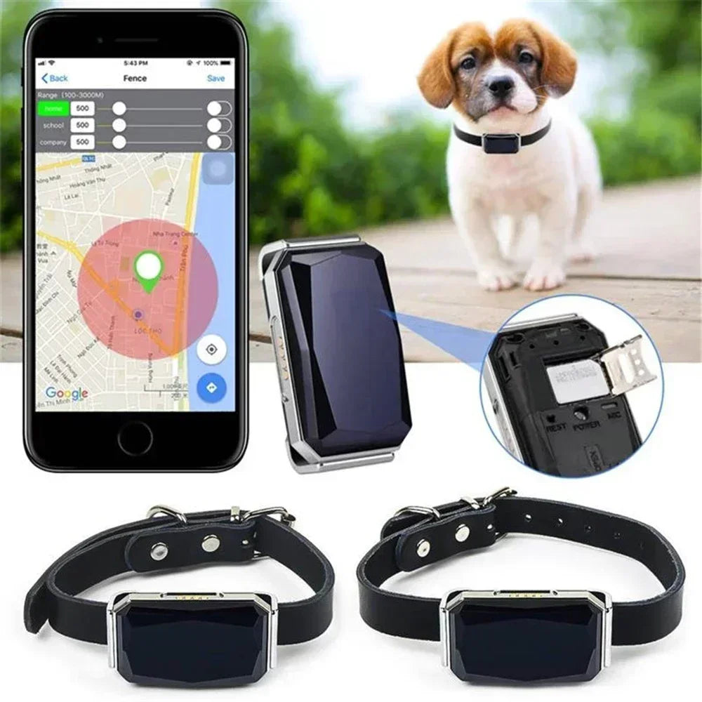 Smart GPS Pet Tracker Collar for Dogs and Cats – Waterproof Real-Time Location Device