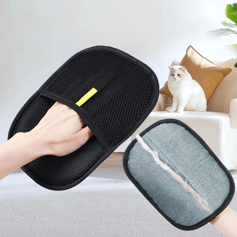 Portable Pet Hair Remover Gloves – Washable Cat Hair Cleaning Mitt for Clothes, Sofa & Carpet