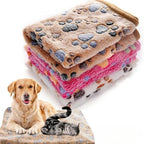 Soft Paw Print Pet Blanket for Dogs and Cats | Coral Fleece Warm Sleeping Pad All Seasons