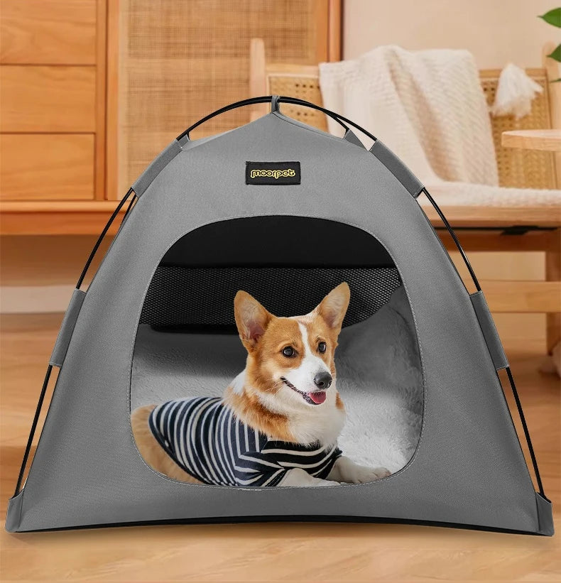 Tent Shape Cat Beds Removable Convenient Storage Pet Bed Portable Outdoor Travel Sunshade Cat and Dog Tent Pet Essentials