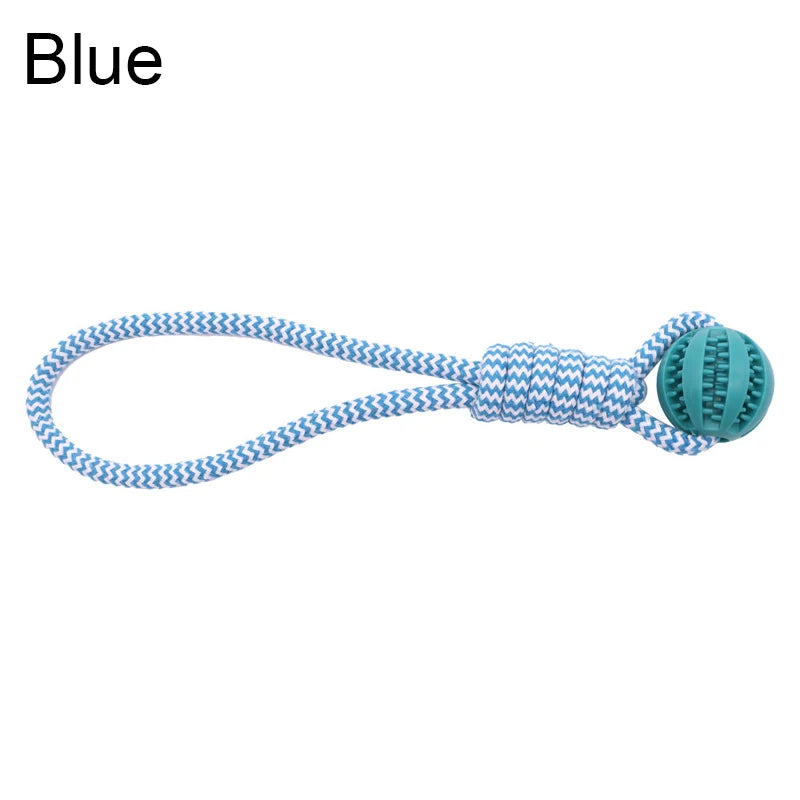 Interactive Cotton Rope Treat Ball Dog Toy – Bite Resistant Teeth Cleaning Training and Puzzle Feeding Toy