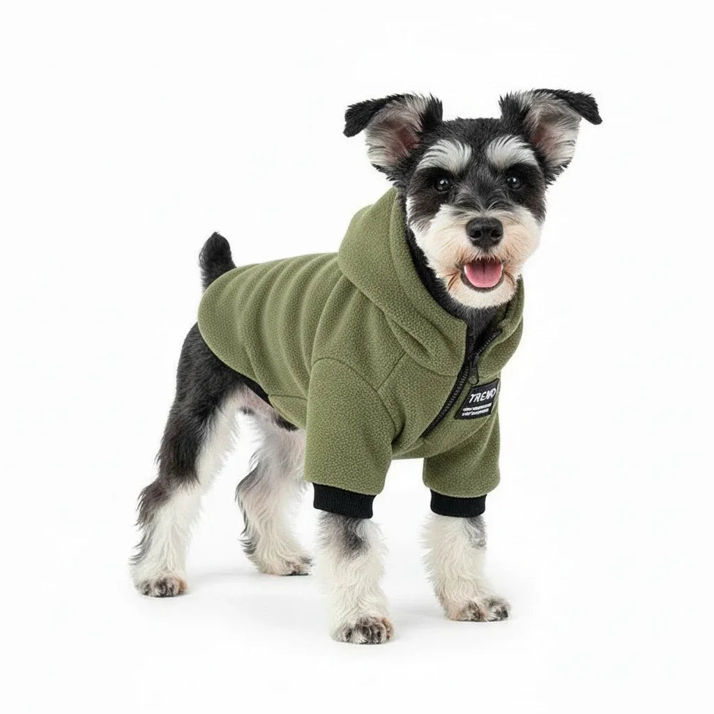 Warm Fleece Dog Hoodie Winter Thermal Pullover for Small Dogs Schnauzer Teddy Pomeranian