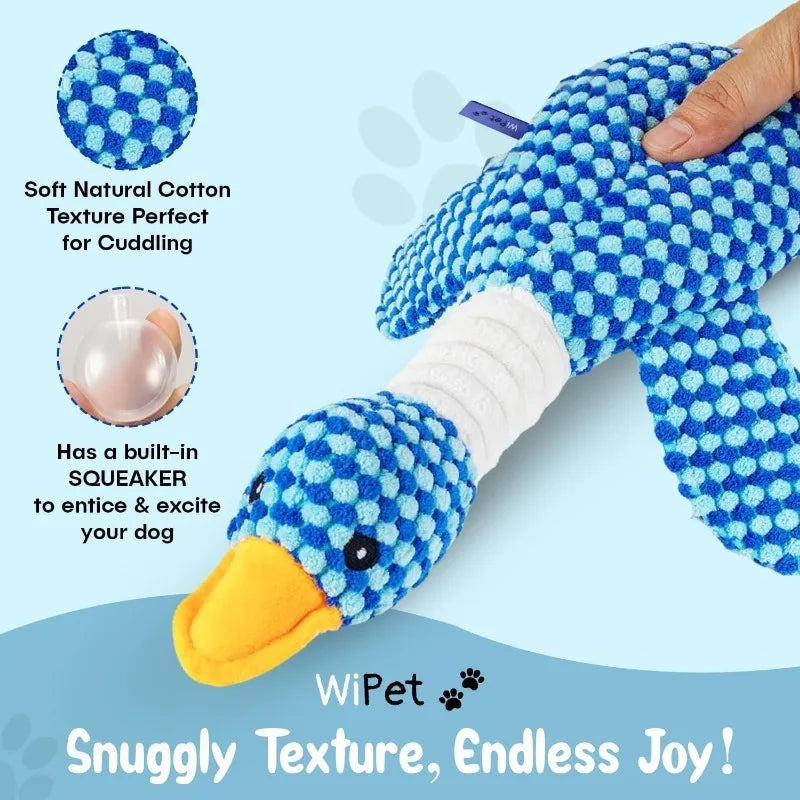 Interactive Plush Goose Dog & Cat Toy – Squeaky Chew & Tug Training Toy