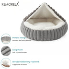 Warm Calming Hooded Cat Cave Bed for Cats & Puppies – Non-Slip Indoor Sleeping Cushion for Kittens & Small Dogs