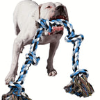 Heavy Duty Dog Rope Toy for Aggressive Chewers – Extra Long Cotton Chew & Teeth Cleaning Tug Toy