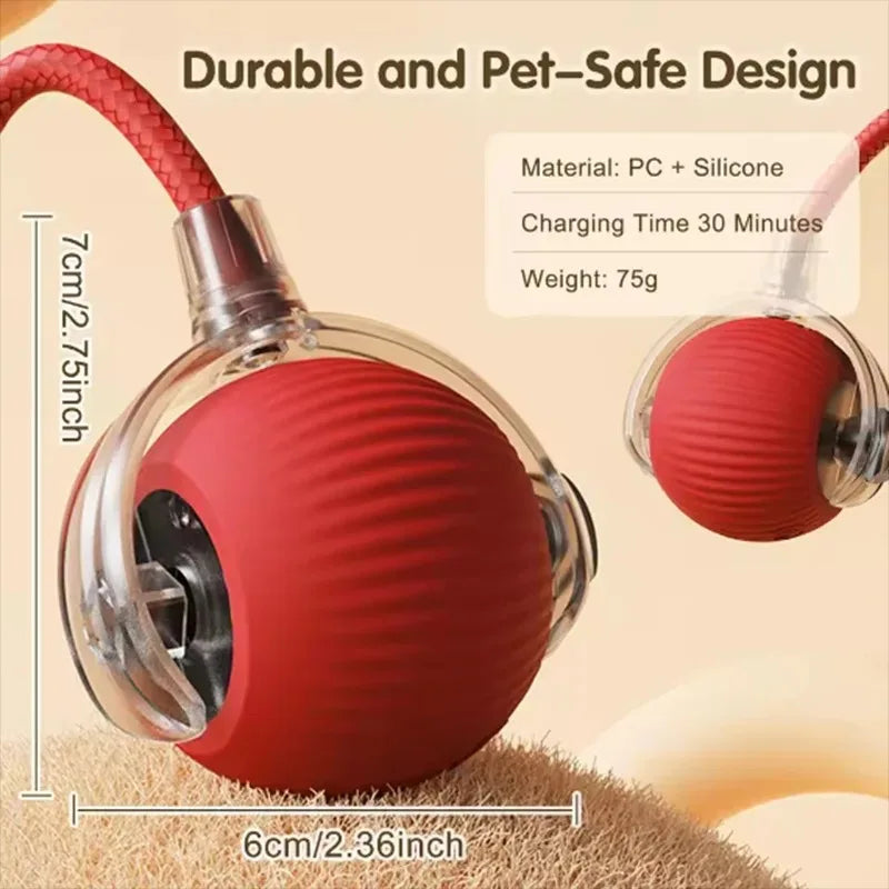 Interactive Dog and Cat Ball Toy with Rope – Durable Self Entertainment Jumping Pet Teaser Ball